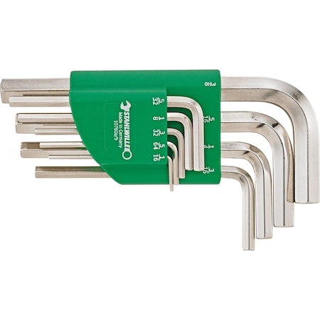 Stahlwille Tools HEXAGON KEY WRENCH SET, 9 PCS IN HOLDER, 1/16, 5/64, 3/32, 1/8, 5/32, 3/16, 1/4, 5/16, 3/8'' 10760a/9